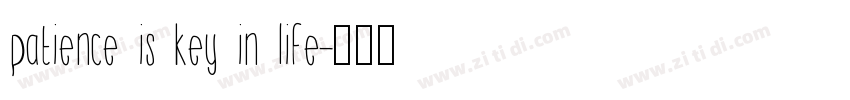 patience is key in life字体转换